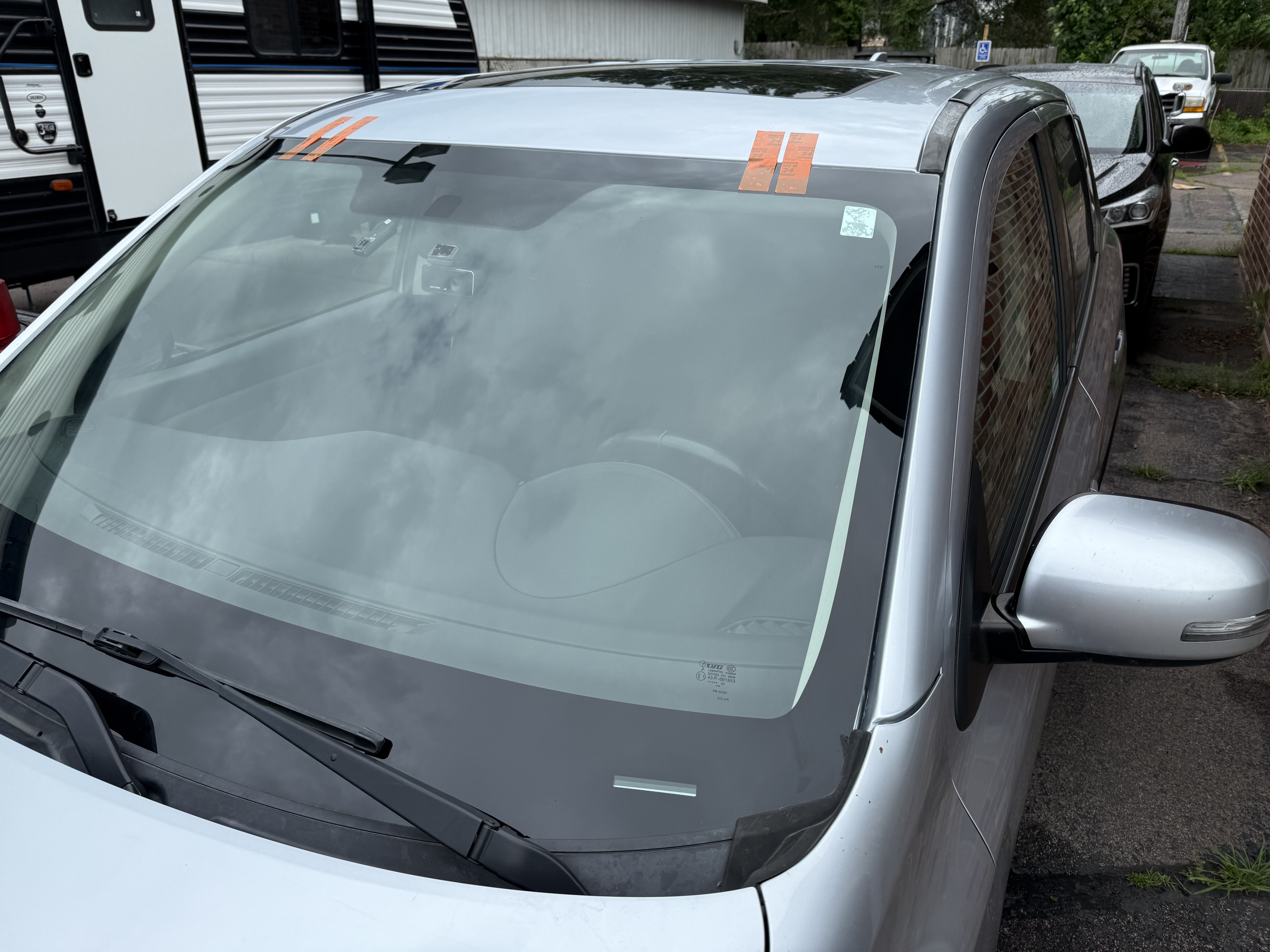 Windshield replacement on silver vehicle by Chip Doctor of Sioux Falls